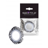 Эластичное эрекционное колечко с черными «ресничками» - Sextaz - в Таганроге купить с доставкой