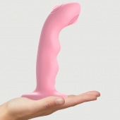 Розовая насадка-стимулятор Strap-On-Me Tapping Dildo Wave - Strap-on-me - купить с доставкой в Таганроге