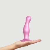 Розовая насадка Strap-On-Me Dildo Plug Curvy size M - Strap-on-me - купить с доставкой в Таганроге