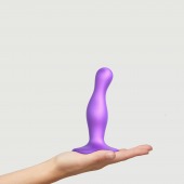 Фиолетовая насадка Strap-On-Me Dildo Plug Curvy size S - Strap-on-me - купить с доставкой в Таганроге