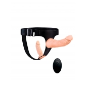 Женский страпон с 2 насадками, вибрацией и пультом ДУ - Erowoman-Eroman - купить с доставкой в Таганроге