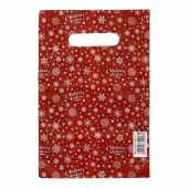 Красный подарочный новогодний пакет с вырубной ручкой (20х30 см) - Сима-Ленд - купить с доставкой в Таганроге