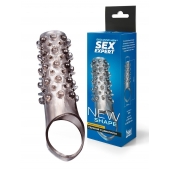 Дымчатая насадка на пенис с шипами и выпуклостями - 12 см. - Sex Expert - в Таганроге купить с доставкой