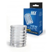 Прозрачная сквозная насадка на пенис с ребрышками - Sex Expert - в Таганроге купить с доставкой