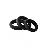 Набор из 3 черных эрекционных колец Smooth Silicone Cockring Pack - Dream Toys - в Таганроге купить с доставкой