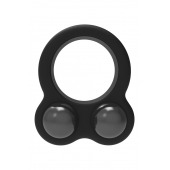 Черное эрекционное кольцо с утяжелителями Cockring Dual Weight - Dream Toys - в Таганроге купить с доставкой