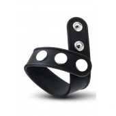 Черное эрекционное кольцо на кнопках - Blush Novelties - в Таганроге купить с доставкой