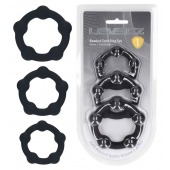 Набор из 3 эрекционных колец Beaded Silicone Cockring Set - Shots Media BV - в Таганроге купить с доставкой