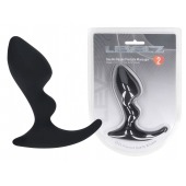 Черная анальная пробка для массажа простаты Double Ripple Silicone Prostate Massager - Shots Media BV - в Таганроге купить с доставкой