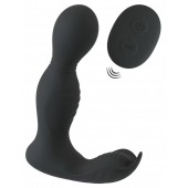 Черная анальная пробка с вибрацией, вращением и пультом ДУ RC Butt Plug with 2 Functions - Orion - в Таганроге купить с доставкой