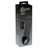 Черная вибронасадка для пениса с хомутом для мошонки и пультом ДУ Remote Controlled Penis Extension - Orion - в Таганроге купить с доставкой