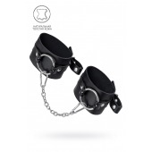 Черные оковы из толстой кожи с люверсами - Pecado - купить с доставкой в Таганроге