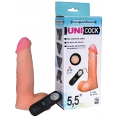 Фаллическая насадка Харнесс UNICOCK 5,5  с вибрацией - 17 см. - LOVETOY (А-Полимер) - купить с доставкой в Таганроге