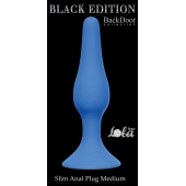 Синяя анальная пробка Slim Anal Plug Medium - 11,5 см. - Lola Games