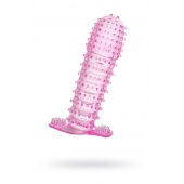 Гелевая розовая насадка с шипами - 12 см. - Toyfa Basic - в Таганроге купить с доставкой