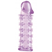 Гелевая фиолетовая насадка на фаллос с шипами - 12 см. - Toyfa Basic - в Таганроге купить с доставкой