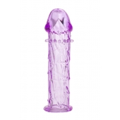 Гладкая фиолетовая насадка с усиками под головкой - 12,5 см. - Toyfa Basic - в Таганроге купить с доставкой