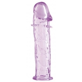 Гладкая фиолетовая насадка с усиками под головкой - 12,5 см. - Toyfa Basic - в Таганроге купить с доставкой