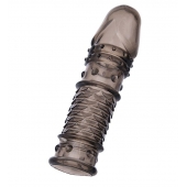 Дымчатая закрытая насадка ToyFa XLover с чешуйками и пупырышками - 13,5 см. - ToyFa - в Таганроге купить с доставкой