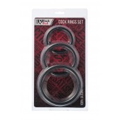 Набор из 3 чёрных эрекционных колец - ToyFa - в Таганроге купить с доставкой