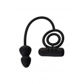 Чёрное эрекционное кольцо с вибропулькой и анальным хвостом - Erotist Adult Toys - в Таганроге купить с доставкой