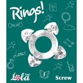 Прозрачное эрекционное кольцо Rings Screw - Lola Games - в Таганроге купить с доставкой