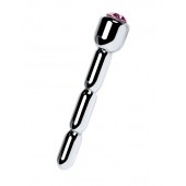 Серебристый уретральный плаг со стразом - 7 см. - ToyFa - купить с доставкой в Таганроге