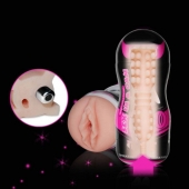 Мастурбатор-вагина Sex In A Can Vibra Vagina Tunnel - Lovetoy - в Таганроге купить с доставкой