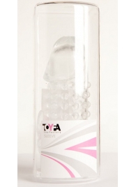 Гелевая прозрачная насадка с 2 отростками - 13 см. - Toyfa Basic - в Таганроге купить с доставкой