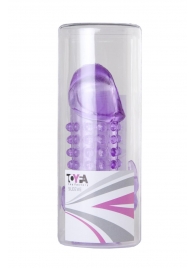 Закрытая фиолетовая насадка с 2 отростками - 13 см. - Toyfa Basic - в Таганроге купить с доставкой