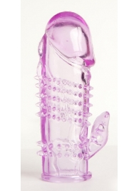 Фиолетовая насадка с коготком и шипами - 13 см. - Toyfa Basic - в Таганроге купить с доставкой