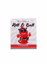 Стимулирующий презерватив-насадка Roll   Ball Strawberry - Sitabella - купить с доставкой в Таганроге