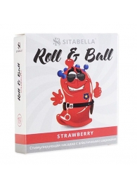 Стимулирующий презерватив-насадка Roll   Ball Strawberry - Sitabella - купить с доставкой в Таганроге