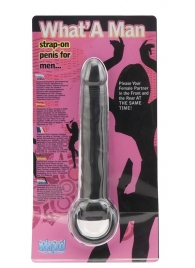 Чёрная насадка на пенис для анальной стимуляции WHATA MAN - 16 см. - Seven Creations - в Таганроге купить с доставкой