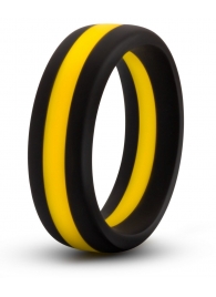 Черно-желтое силиконовое эрекционное кольцо Silicone Go Pro Cock Ring - Blush Novelties - в Таганроге купить с доставкой