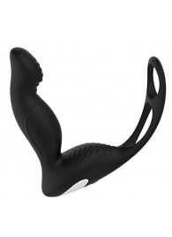 Черный вибромассажер простаты P-PLEASER W ERECTION ENHANCE - Dream Toys - в Таганроге купить с доставкой