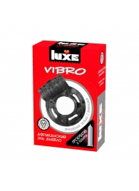 Чёрное эрекционное виброкольцо Luxe VIBRO  Африканский Эль Дьябло  + презерватив - Luxe - в Таганроге купить с доставкой