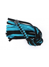 Черно-голубая замшевая плеть с ромбами на ручке - 58 см. - БДСМ Арсенал - купить с доставкой в Таганроге