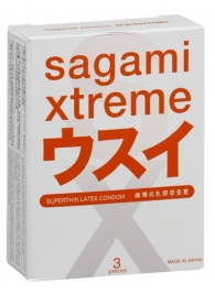 Ультратонкие презервативы Sagami Xtreme SUPERTHIN - 3 шт. - Sagami - купить с доставкой в Таганроге