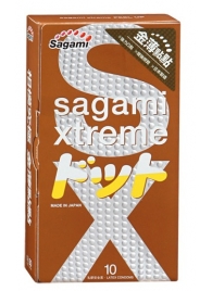 Презервативы Sagami Xtreme FEEL UP с точечной текстурой и линиями прилегания - 10 шт. - Sagami - купить с доставкой в Таганроге