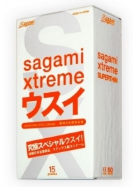 Ультратонкие презервативы Sagami Xtreme SUPERTHIN - 15 шт. - Sagami - купить с доставкой в Таганроге