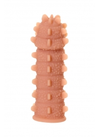 Телесная реалистичная насадка KOKOS Extreme Sleeve 04 с дополнительной стимуляцией - 12,7 см. - KOKOS - в Таганроге купить с доставкой