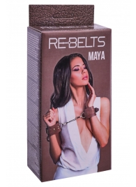 Коричневые кожаные наручники Maya - Rebelts - купить с доставкой в Таганроге