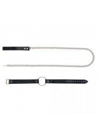 Черный поводок и чокер с кольцом Rada - Rebelts - купить с доставкой в Таганроге