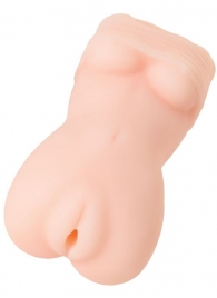 Телесный мастурбатор в виде женской фигурки - Toyfa Basic - в Таганроге купить с доставкой