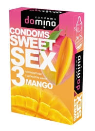 Презервативы для орального секса DOMINO Sweet Sex с ароматом манго - 3 шт. - Domino - купить с доставкой в Таганроге