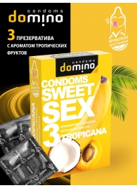Презервативы для орального секса DOMINO Sweet Sex с ароматом тропических фруктов - 3 шт. - Domino - купить с доставкой в Таганроге