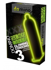 Презервативы DOMINO Neon Green со светящимся в темноте кончиком - 3 шт. - Domino - купить с доставкой в Таганроге