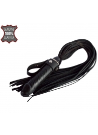 Черная плеть  Ковбой  с ручкой-фаллосом - 55 см. - Sitabella - купить с доставкой в Таганроге