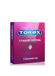 Презервативы Torex  Сладкая любовь  с ароматом клубники - 3 шт. - Torex - купить с доставкой в Таганроге